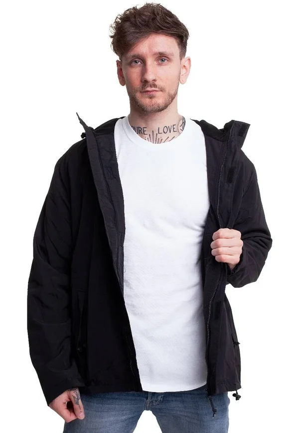 Surplus Windbreaker Jacket with Zipper Black Size M