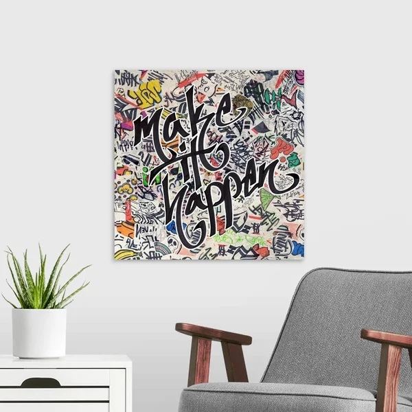 Make It Happen - Urban Inspiration, Large Solid-Faced Canvas Wall Art Print, Great Big Canvas