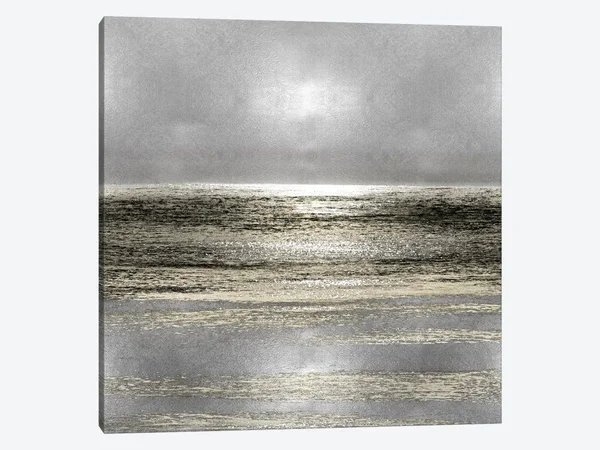 Michelle Matthews Canvas Art Prints - Silver Seascape I ( scenic & landscapes > Ocean art)