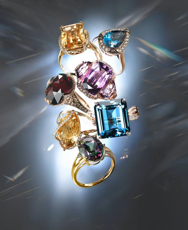 Amethyst (5 Ct. t.w.) and Diamond Accent Oval Ring in 14K Gold (also Available in Mystic Topaz - Blue Topaz, & Prasolite) - B