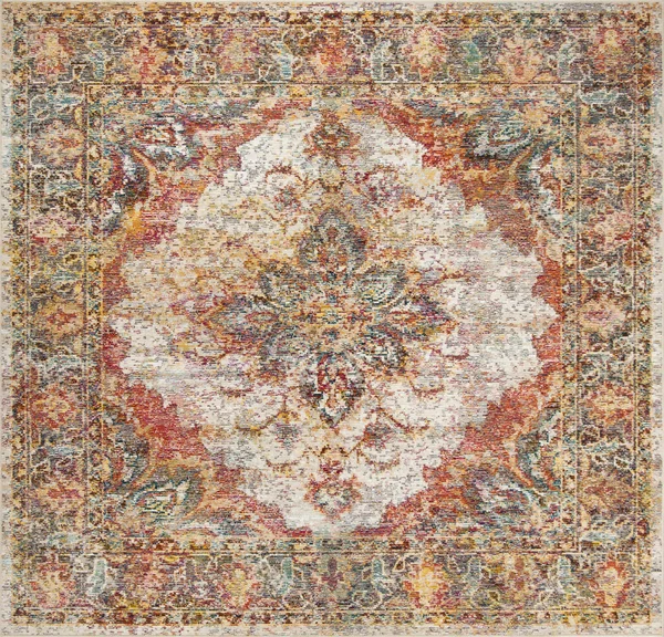 Safavieh CRS508V Crystal Cream, Rose Area Rug - 7& x 7& Round