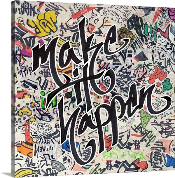 Make It Happen - Urban Inspiration, Large Solid-Faced Canvas Wall Art Print, Great Big Canvas