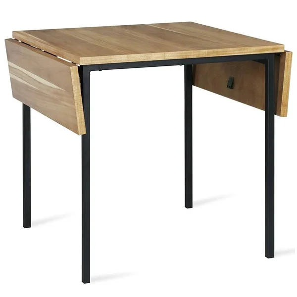 Dorel Living Harden 3 Piece Drop Leaf Dining Set in Natural and Gray