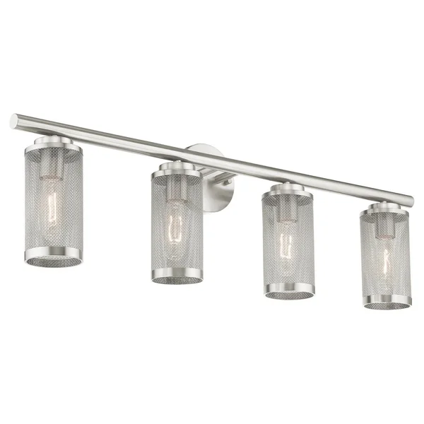 Livex Lighting-14124-91-Industro - 4 Light Bath Vanity Brushed Nickel