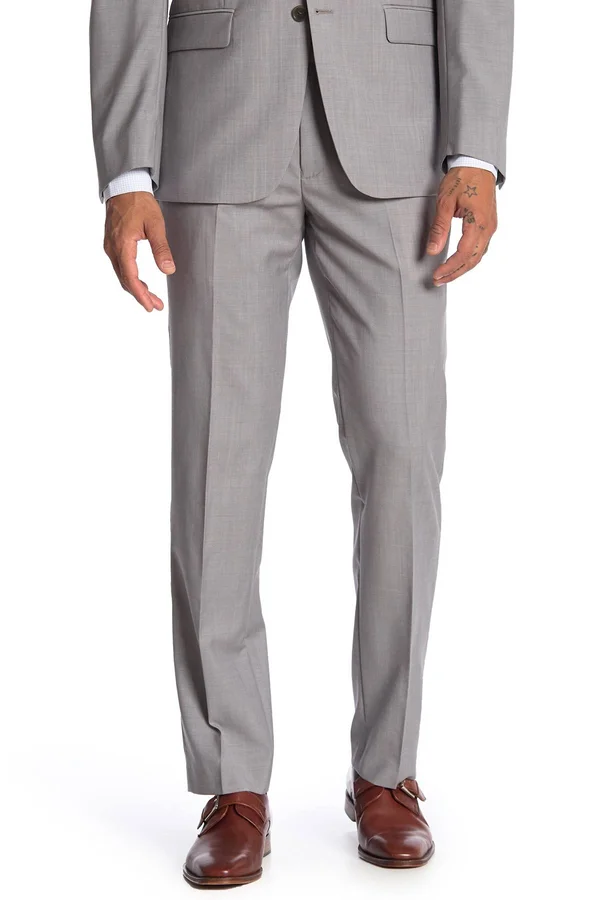 Calvin Klein Infinite Stretch Solid Slim-Fit Pants - Light Grey