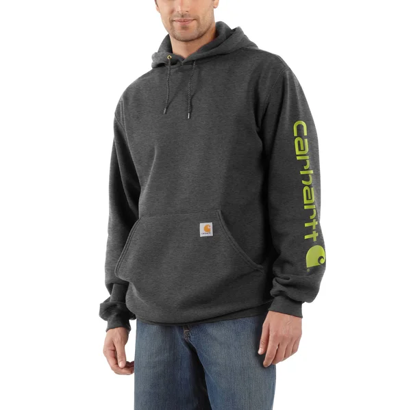 Carhartt Midweight Hooded Logo Sweatshirt, Leaf Green Heather, 4XL Regular