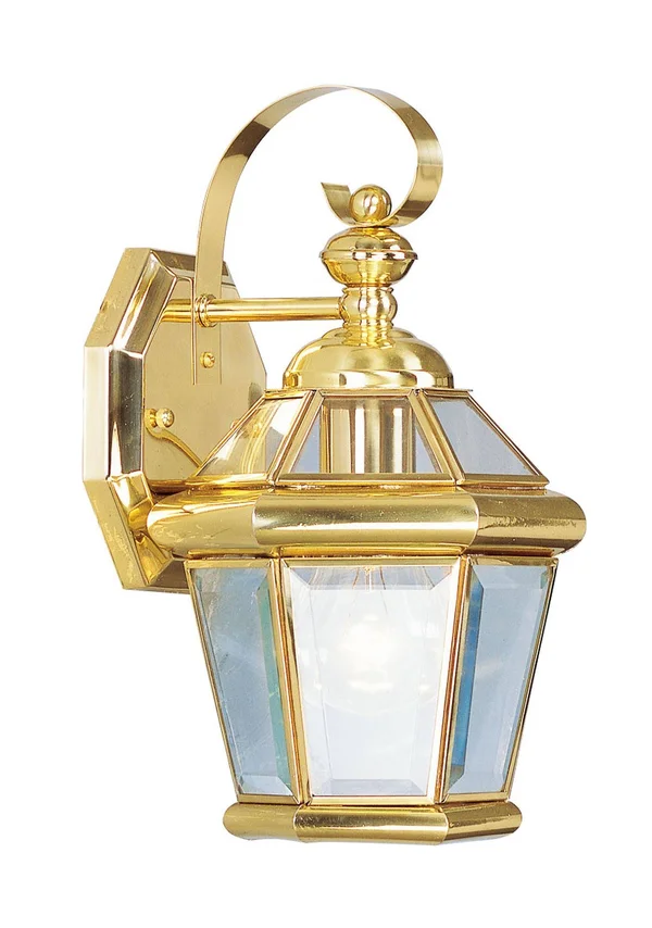 Livex Lighting Georgetown Outdoor Wall Lantern Polished Brass 1 Light 2061-02