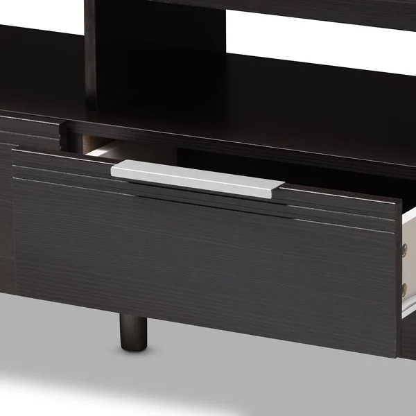 Baxton Studio Elaine Modern Contemporary Wenge Brown Finished TV Stand