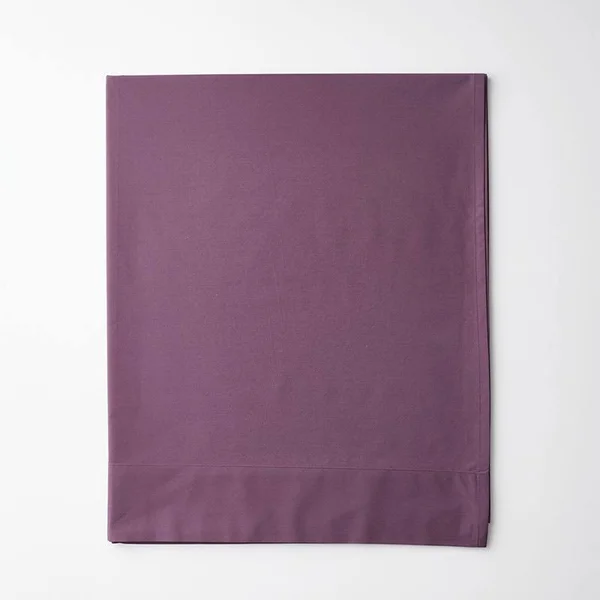 The Company Store Company Cotton Grape Solid 300-Thread Count Cotton Percale King Deep Pocket Flat Sheet, Purple