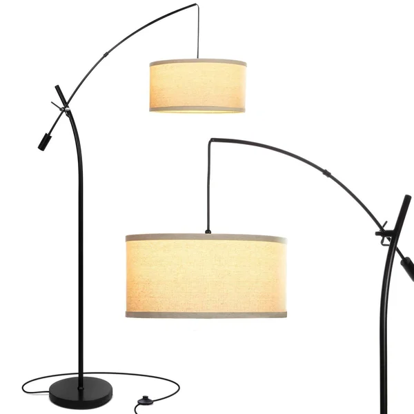 Brightech Grayson LED Arc Floor Lamp- Tall Pole Standing Light Arches Over Living Room Sofa or Over Bed