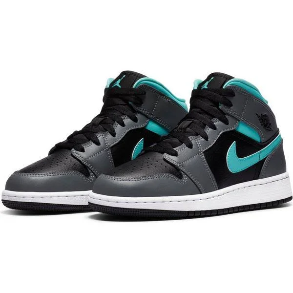 Air Jordan 1 Mid GS &Grey - Aqua& Shoes - Size 5Y
