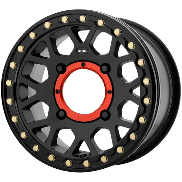 KMC ATV Grenade Beadlock Wheel 14x10 4x156 0mm Satin Black