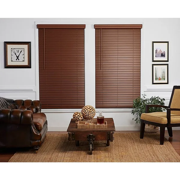 St. Charles Room Darkening 60x22 x 64x22 Cordless Faux Wood Blind in Dark Oak
