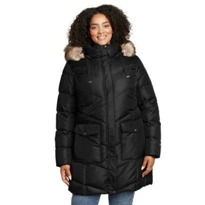 Eddie Bauer Plus Size Women's Winter Coat Lodge Cascadian Down Parka Puffer Jacket - Black - 3X