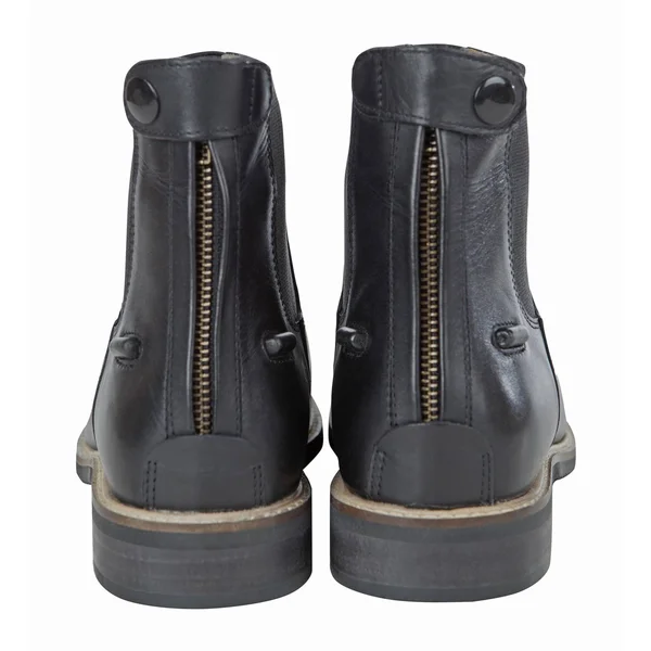 Huntley Equestrian Black Leather Zipper Paddock Boots