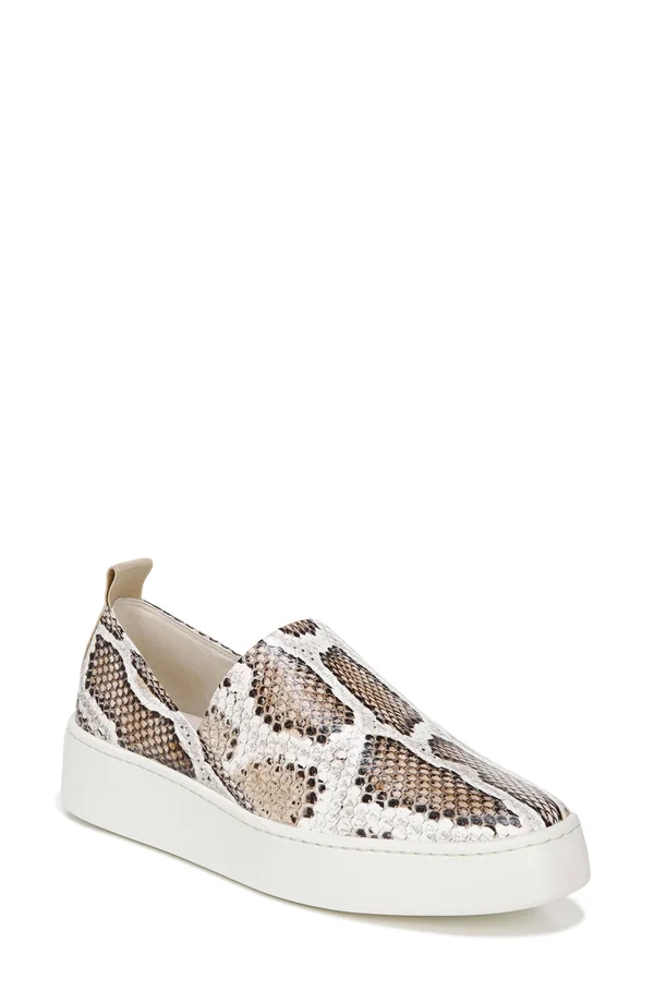 Vince Leather Saxon-2 Slip on Sneaker, Women - Taupe - 10