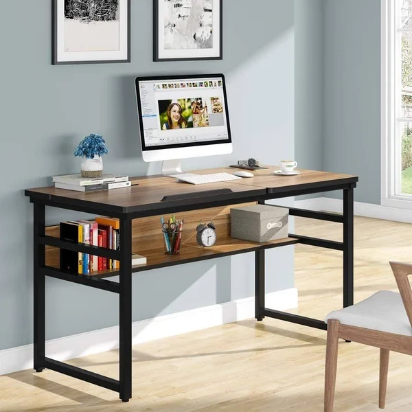 Tribesigns 55 Inches Drafting/Drawing/Painting Desk with Adjustable Tiltable Tabletop - Computer Desk - Black