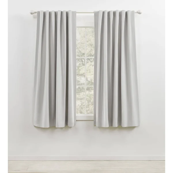 Lauren Ralph Lauren Waller Blackout Solid 100% Cotton with Lining Rod Pocket Curtain Panel Silver