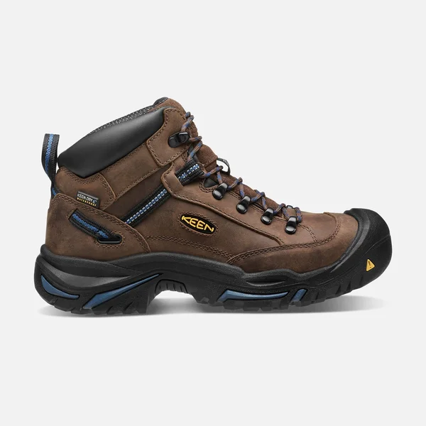 Keen Men's Waterproof Steel Toe Boots Braddock Al Mid, 12, Bison/Ensign Blue