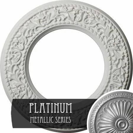 12x22OD x 1x22P Traditional Ceiling Medallion (Fits Canopies Up to 2 3/4x22), Hand-Painted Pewter