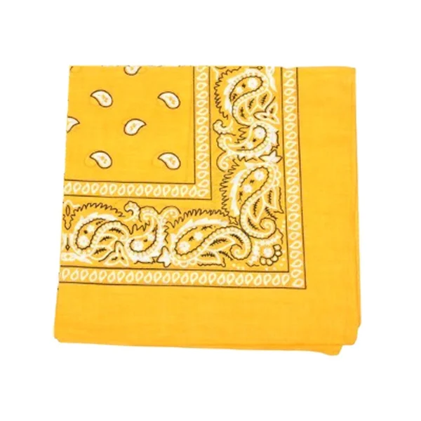 Mechaly Paisley 100% Polyester Unisex Bandanas - 75 Pack - Bulk Wholesale, Yellow