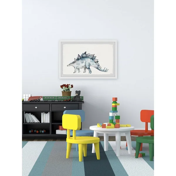 Marmont Hill Spiked Dinosaur Framed Wall Art, Size: 30 inch x 45 inch