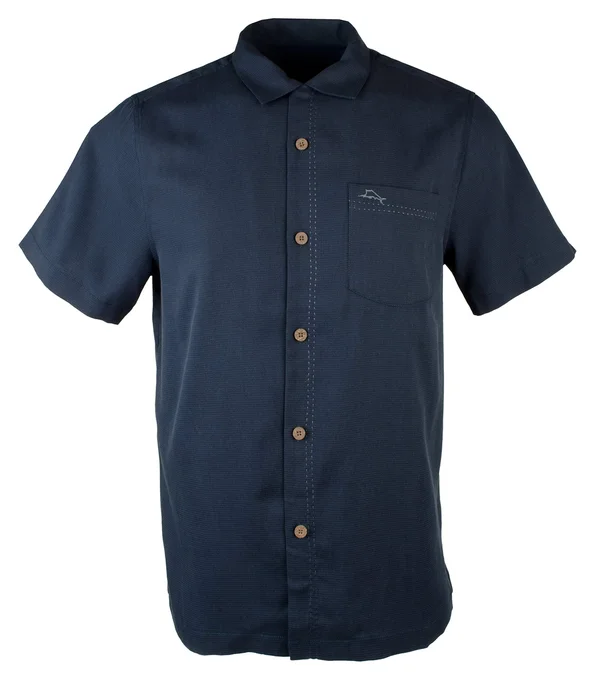 Tommy Bahama Royal Bermuda Camp Shirt Men's Clothing Navy : XL