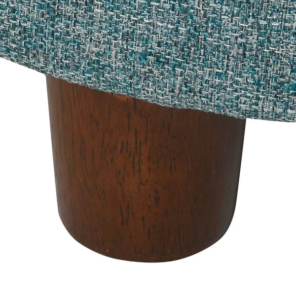 Porch & den Parkchester Teal Tweed Round Storage Ottoman