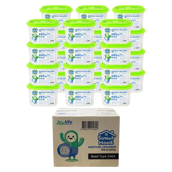 Sunny Home Moisture Absorber (24 Packs) 9.17oz Unscented for Home. Odor Eliminator - Dehumidifier, and Deodorizer for Closet, Bat