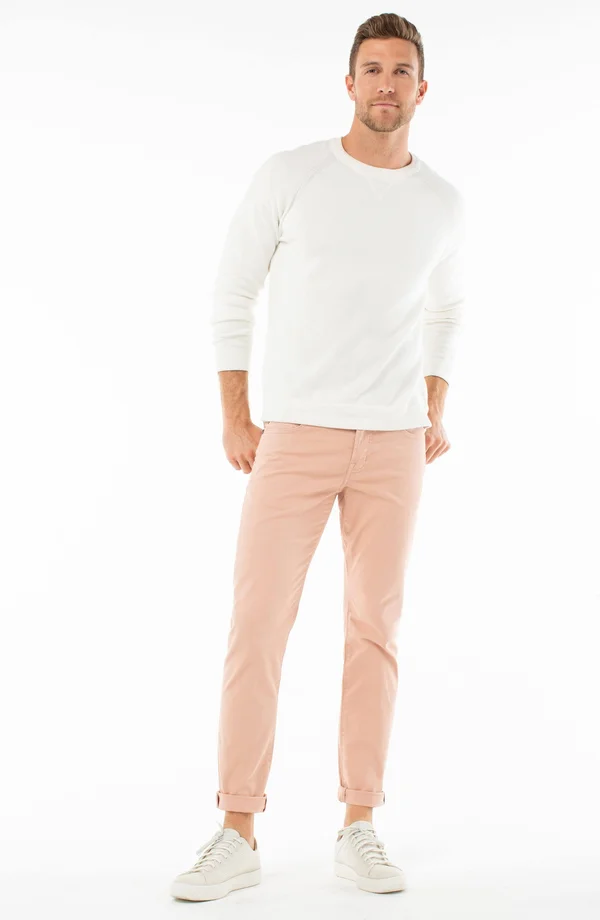 Liverpool Men's Kingston Modern Slim Straight Peached Colored Twill Jeans in Lagoon - Cotton, Size 36/34