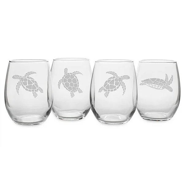 Susquehanna Glass 4-pc. Sea Turtle Stemless Set - One Size