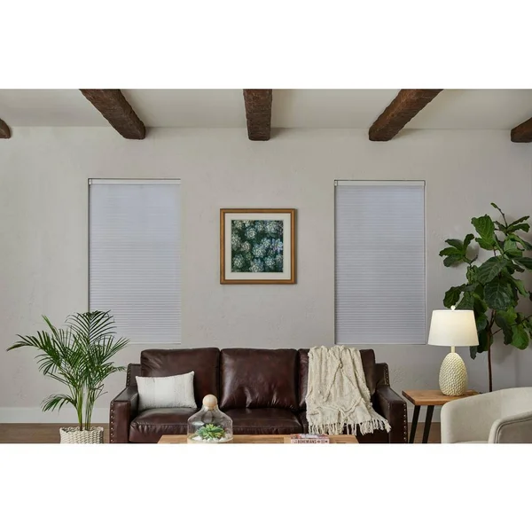 Home Decorators Collection White Cordless Blackout Cellular Shade - 37.75 in. W x 72 in. L (Motorization Compatible), Winter Whi