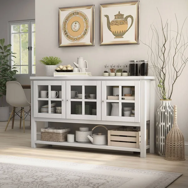 Furniture of America Wilbur Contemporary Buffet Table (White)