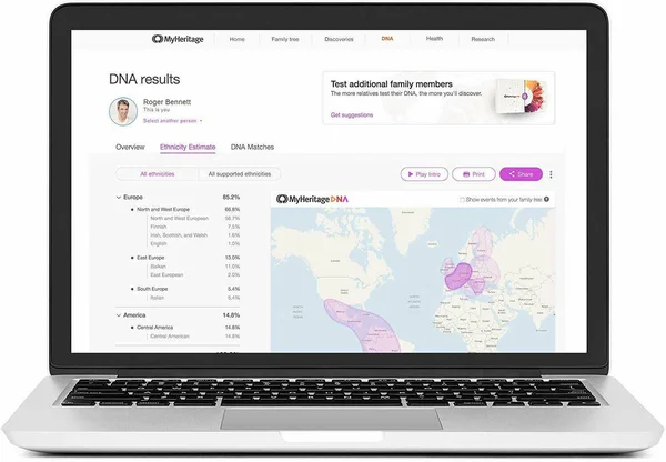 MyHeritage DNA Test Kit Ancestry & Ethnicity Genetic Testing
