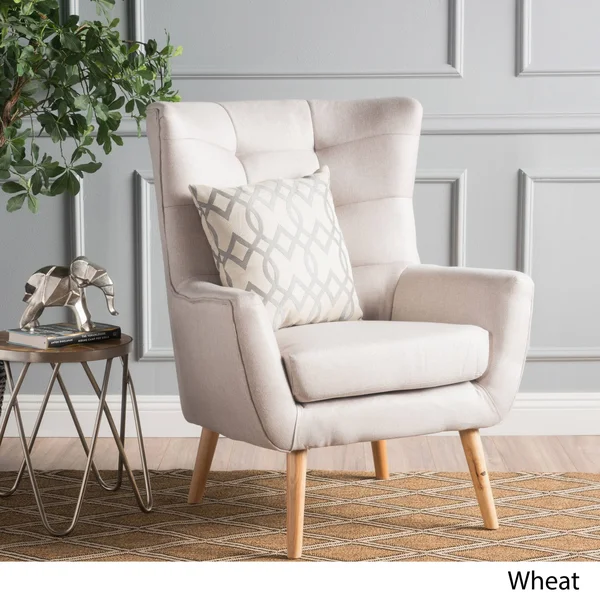 Christopher Knight Home Tamsin Mid-Century Fabric Club Chair by, Wheat