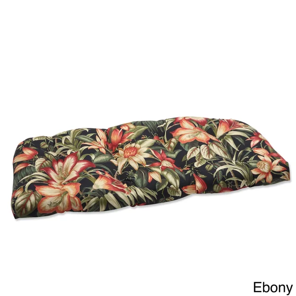 Pillow Perfect Outdoor Botanical Glow Tiger Stripe Wicker Loveseat Cushion