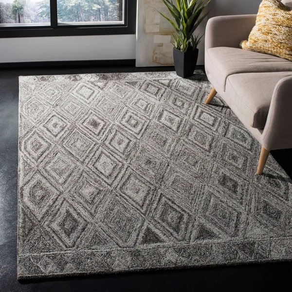 Safavieh Abstract 618 Area Rug - Grey, Black, 6' x 6' Square