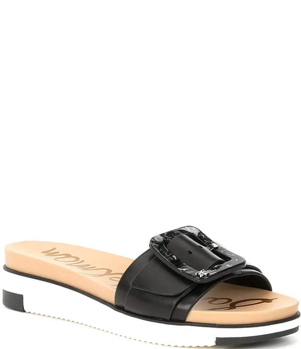 Sam Edelman Ariane Slide Sandal Black Leather