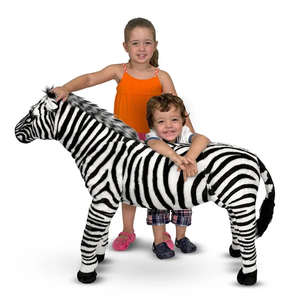 Melissa & Doug - Zebra Giant Stuffed Animal - black - white