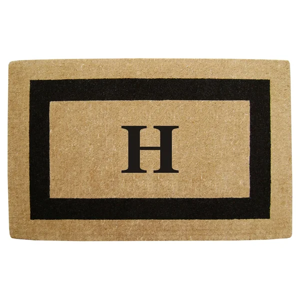 Nedia Home 02080H Single Picture - Black Frame 30 x 48 in. Heavy Duty Coir Doormat - Monogrammed H