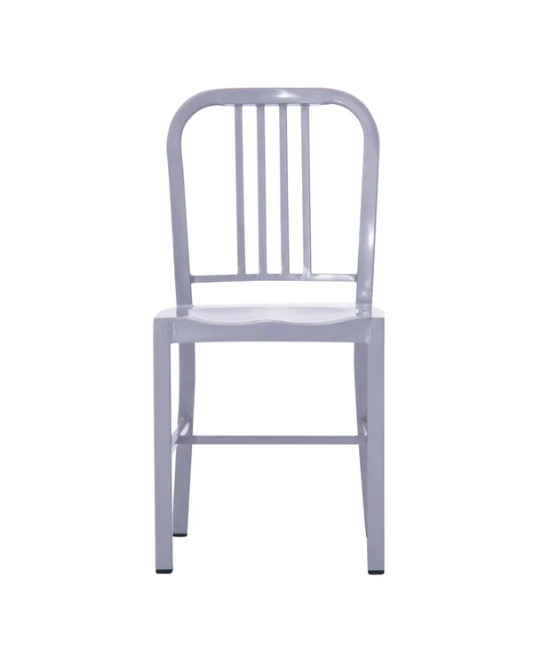 AC Pacific Industrial Gray Metal Indoor Dining Chair (Set of 2)