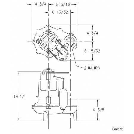 Zoeller M267 1/2 Hp, sewage Ejector Pump, 115Vac