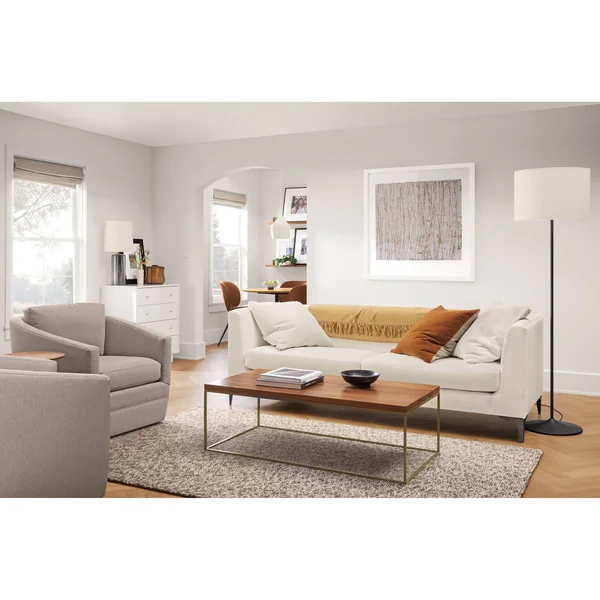 Room & Board, Modern Tyne 40W 40D 15H Square Coffee Table, Smoke Tempered Glass Top w/ Stainless Steel Frame Base