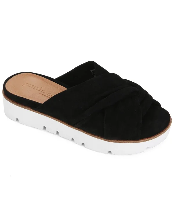Gentle Souls by Kenneth Cole Lavern Braid Suede Sandal - 9.5, Black