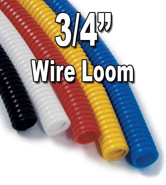 3/4x22 White Split Wire Loom Flex-Guard Convoluted Tubing, 100ft 4307-9C