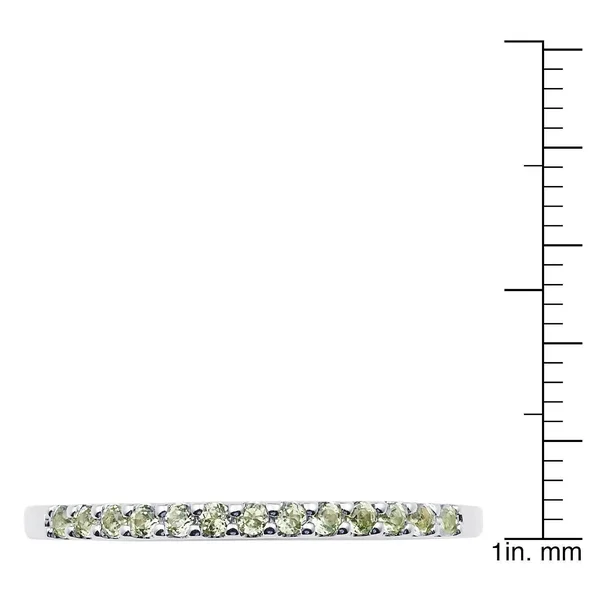 14K White Gold Peridot Gemstone Band Ring, Women's, Size: 7.5, Green