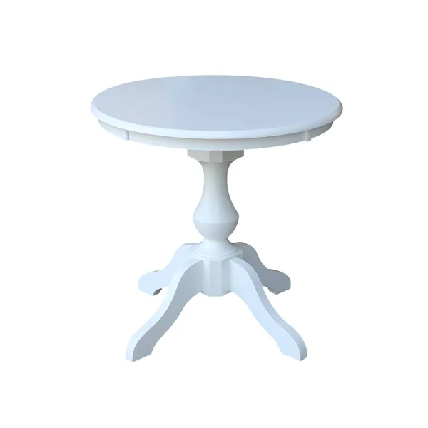 International Concepts 30x22 Round Top Pedestal Table - 40.9x22H, White