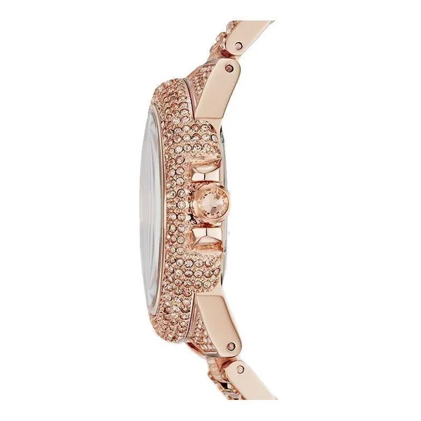 Michael Kors MK5862 Women's Camille Rose Gold Pave Crystal Glitz Round RRP 599