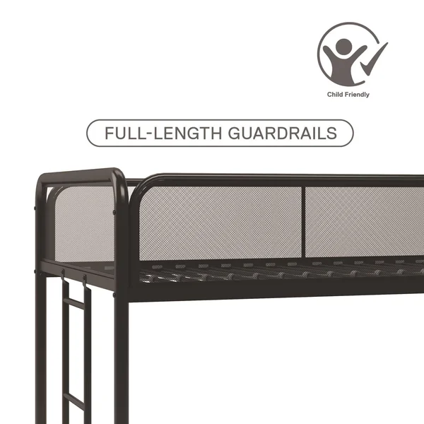 DHP 4299019 Triple Black Metal Bunk Bed Frame, Twin Size