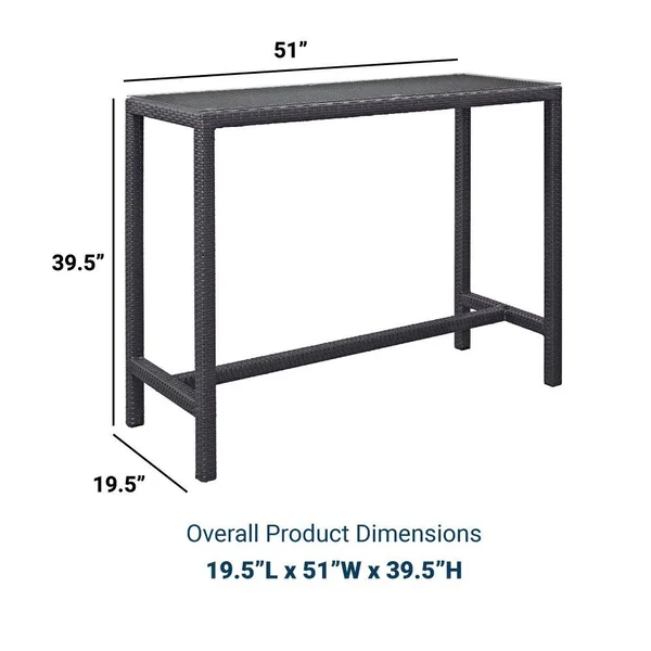 Modway Convene Large Outdoor Patio Bar Table - Espresso
